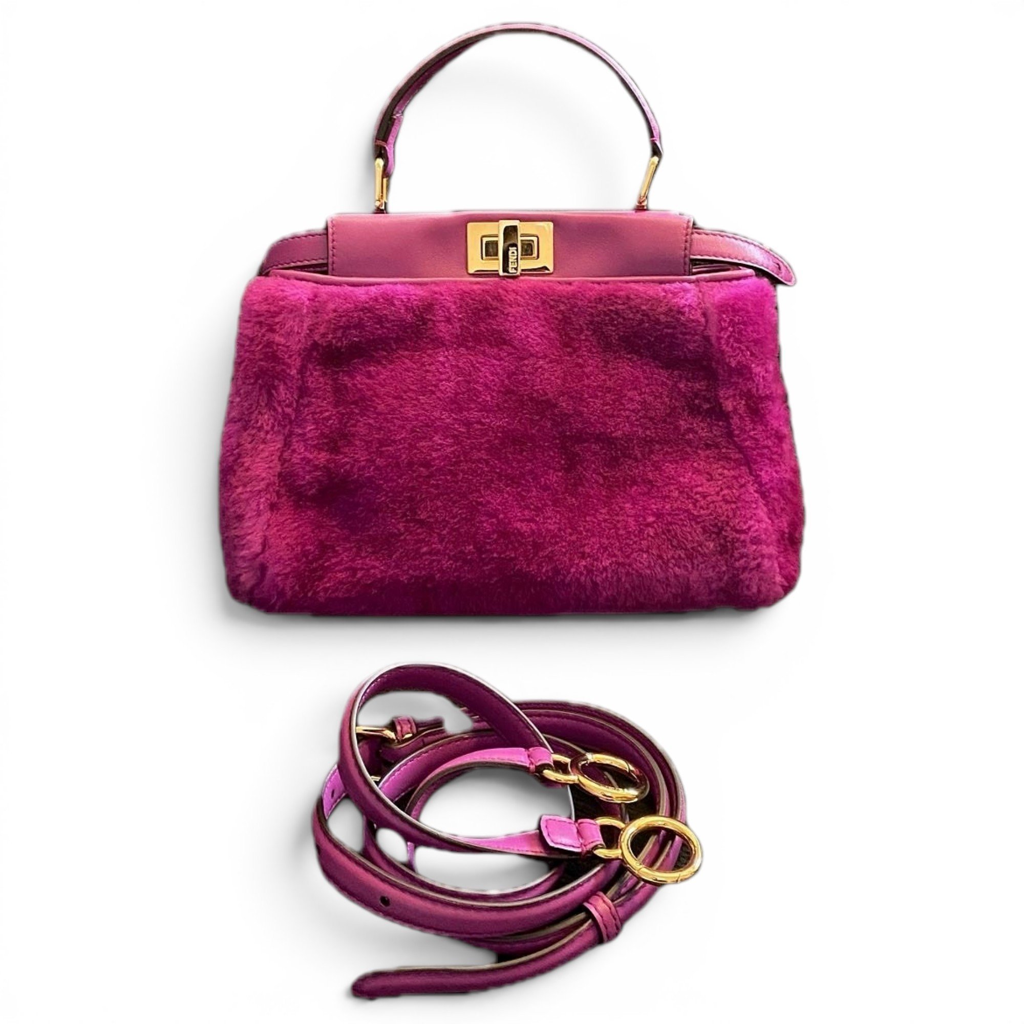 Peekaboo velvet handbag
