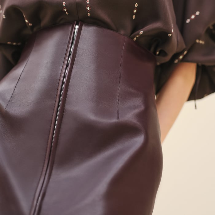 Rouge Sellier Zipped Pencil Skirt