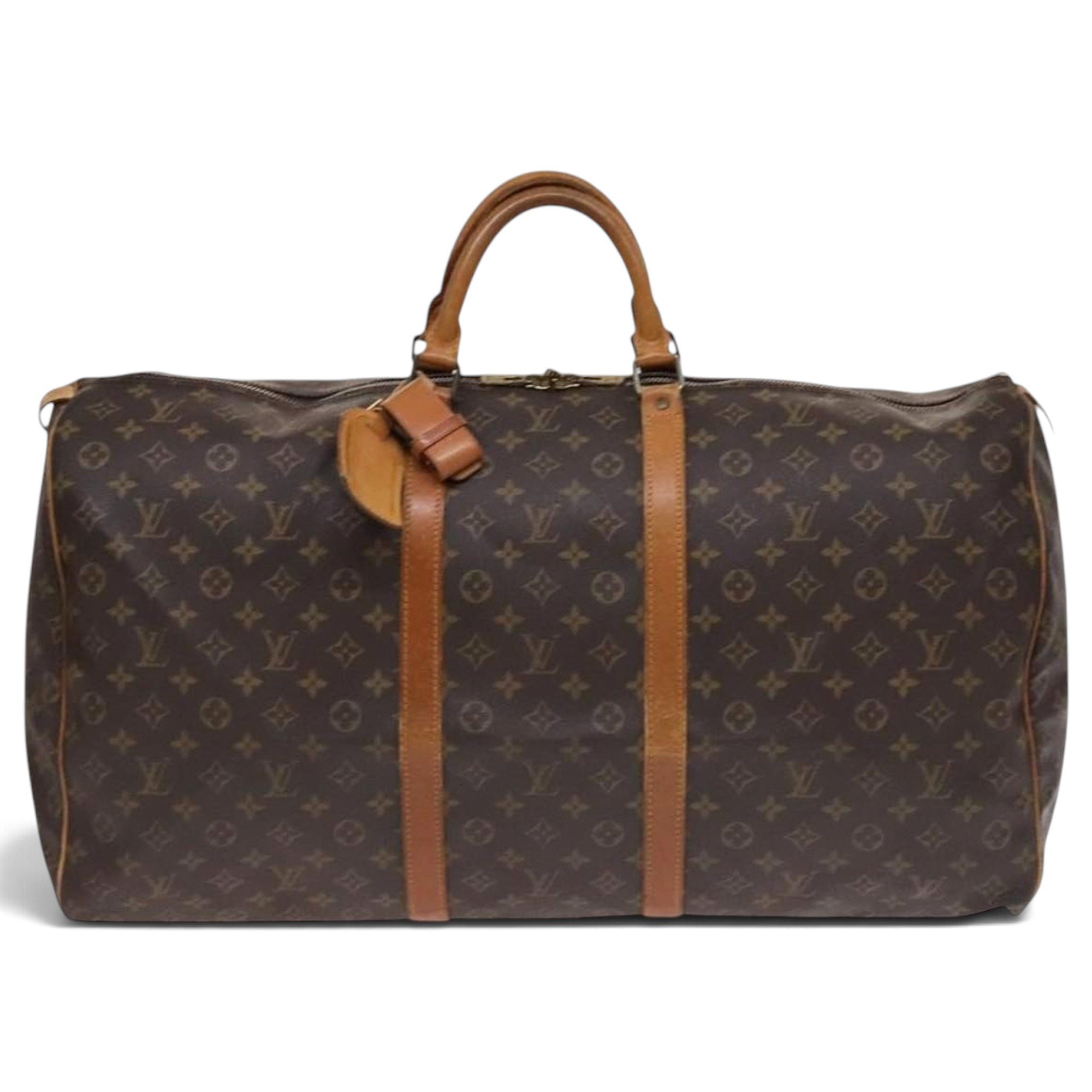 Louis Vuitton Keepall leather travel bag