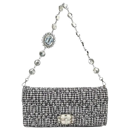 Miu Crystal cloth handbag
