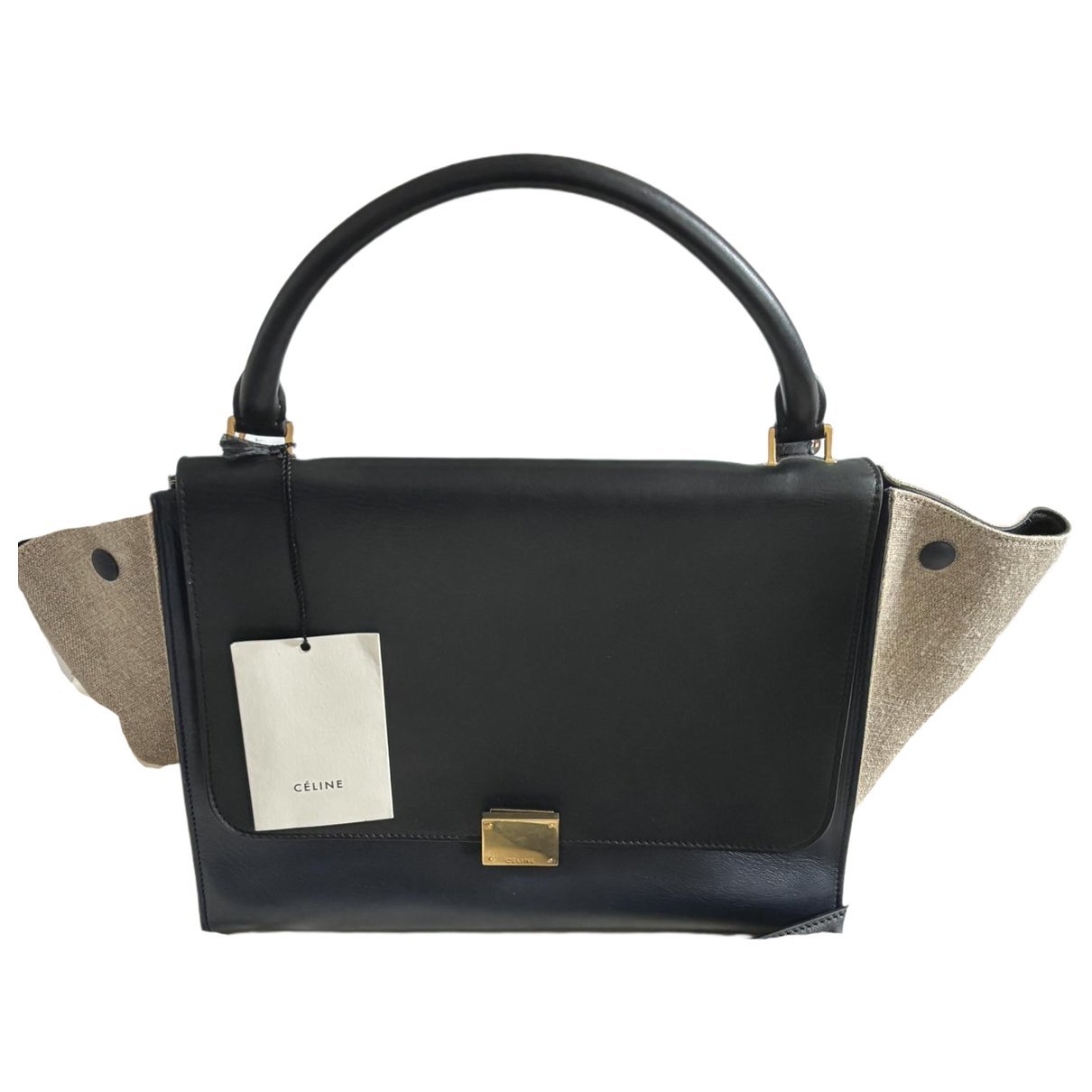 Trapèze leather handbag