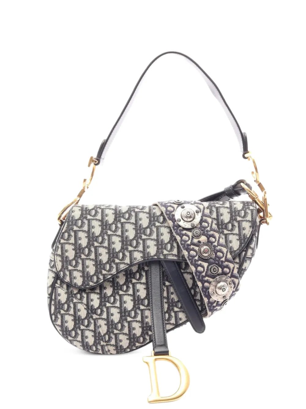 2000s Saddle Oblique jacquard shoulder bag