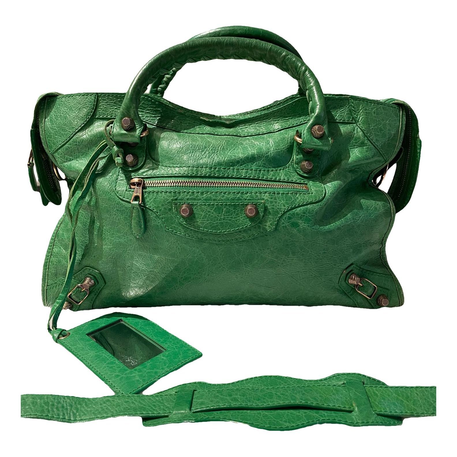 City leather handbag