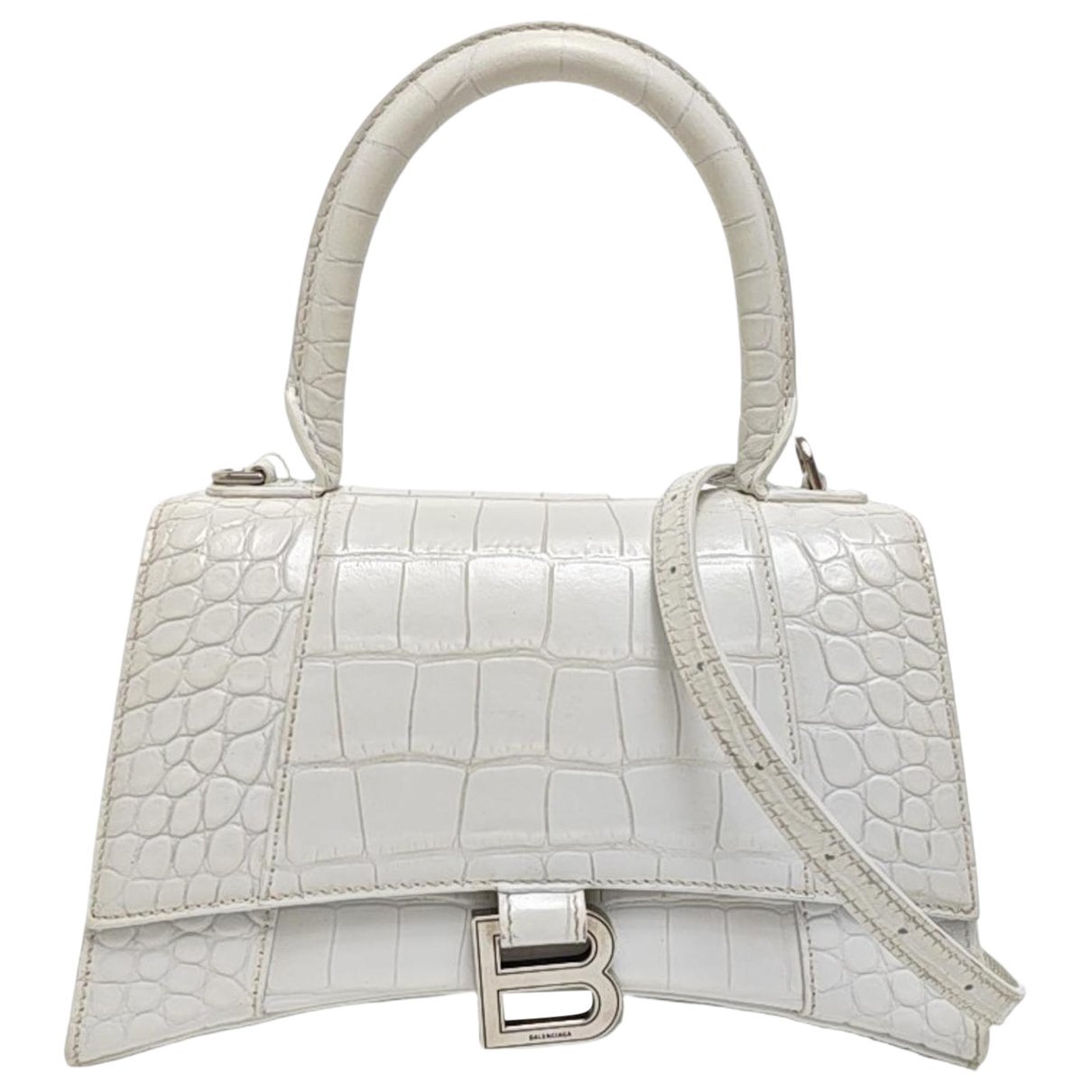 Hourglass leather handbag