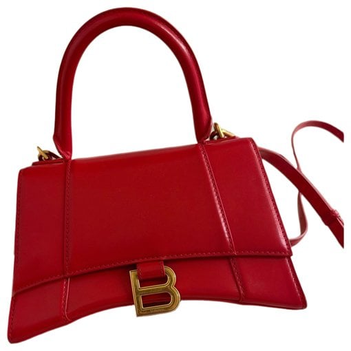 Hourglass leather handbag