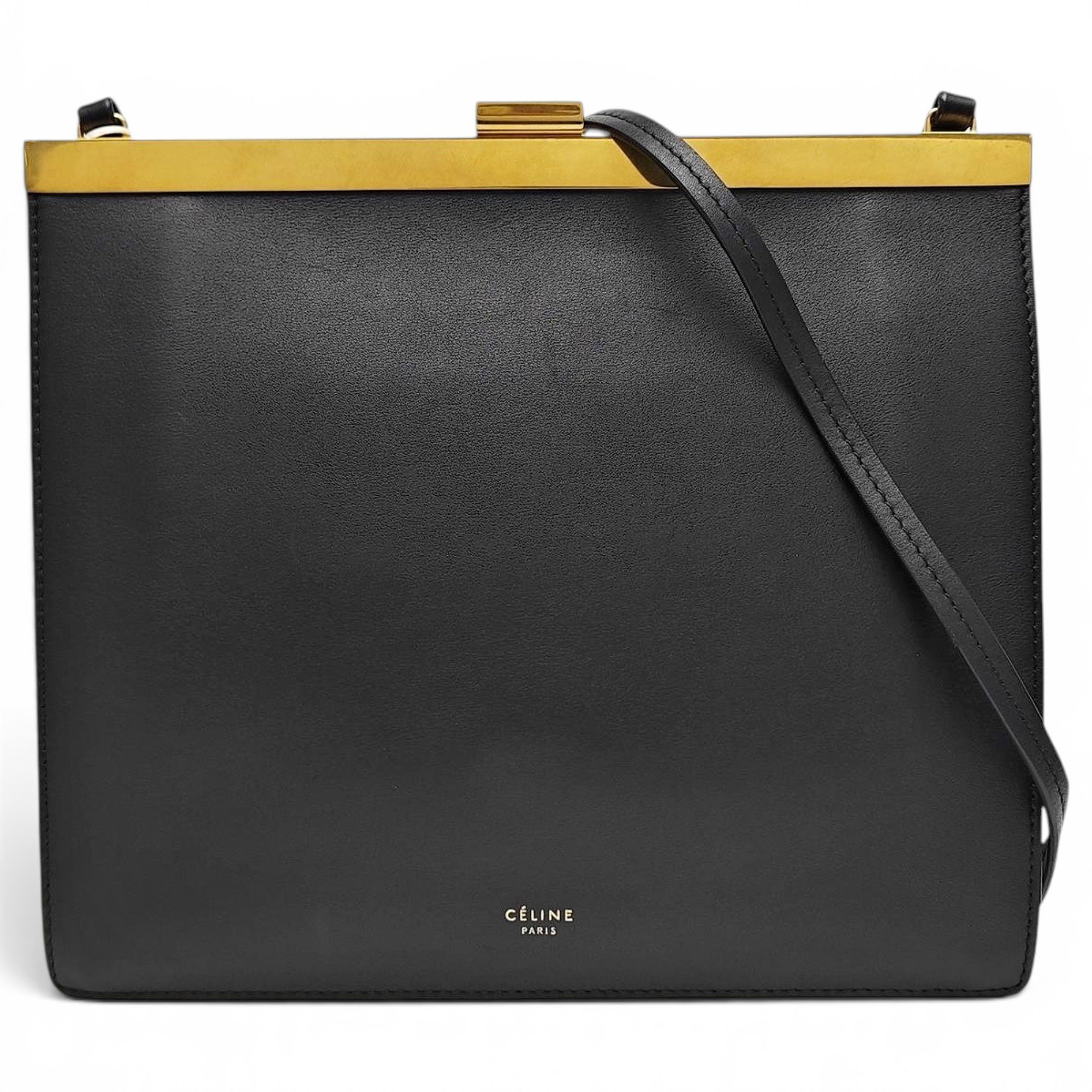Clasp leather crossbody bag