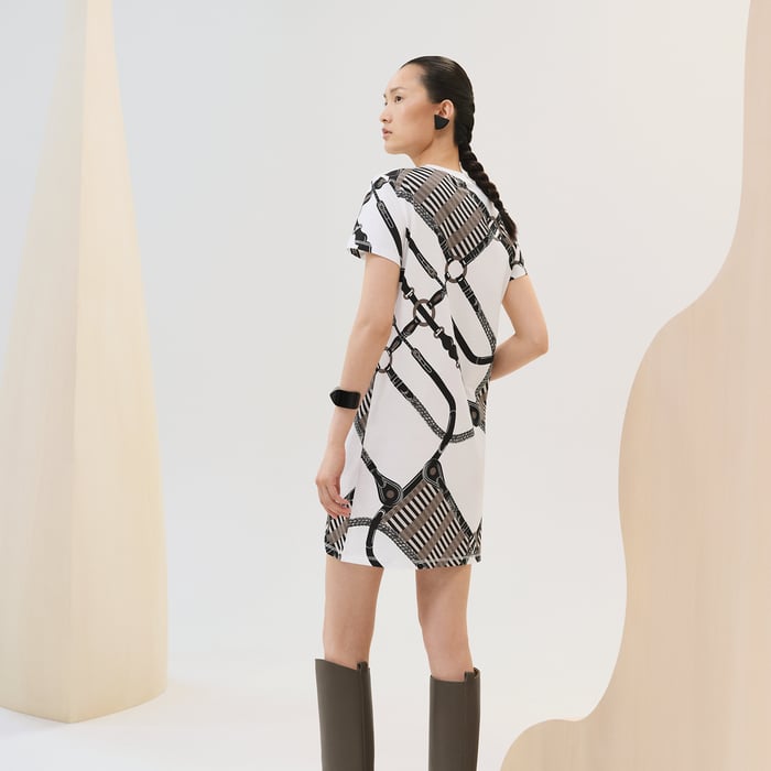 Blanc Cassé "Coaching Remix" Straight Dress
