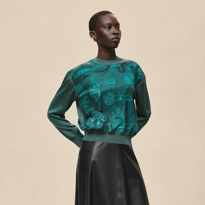 Vert Pin "Ferronnerie Remix" Long-sleeve Twillaine Sweater