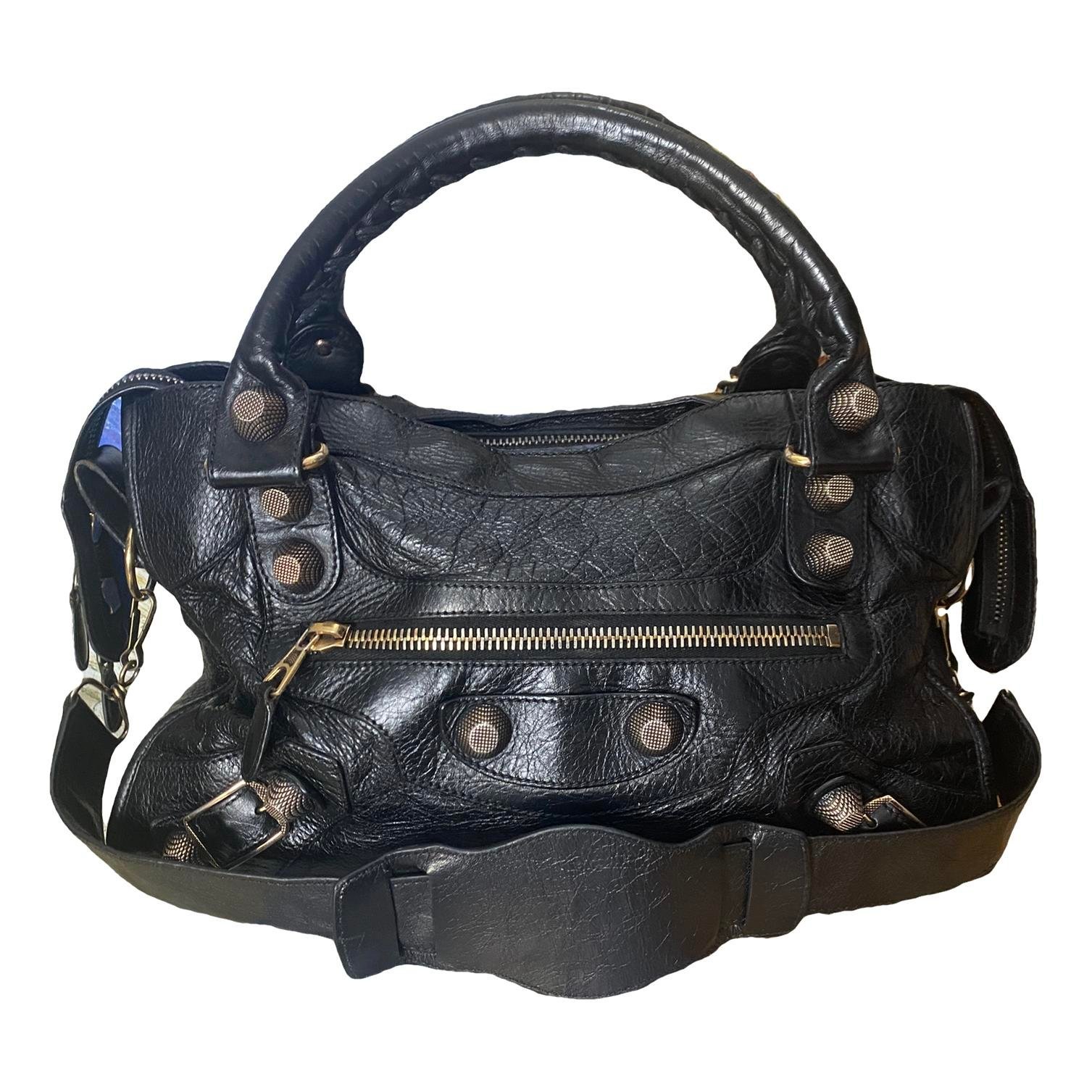 City leather handbag