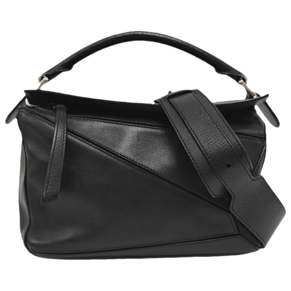 Puzzle leather handbag