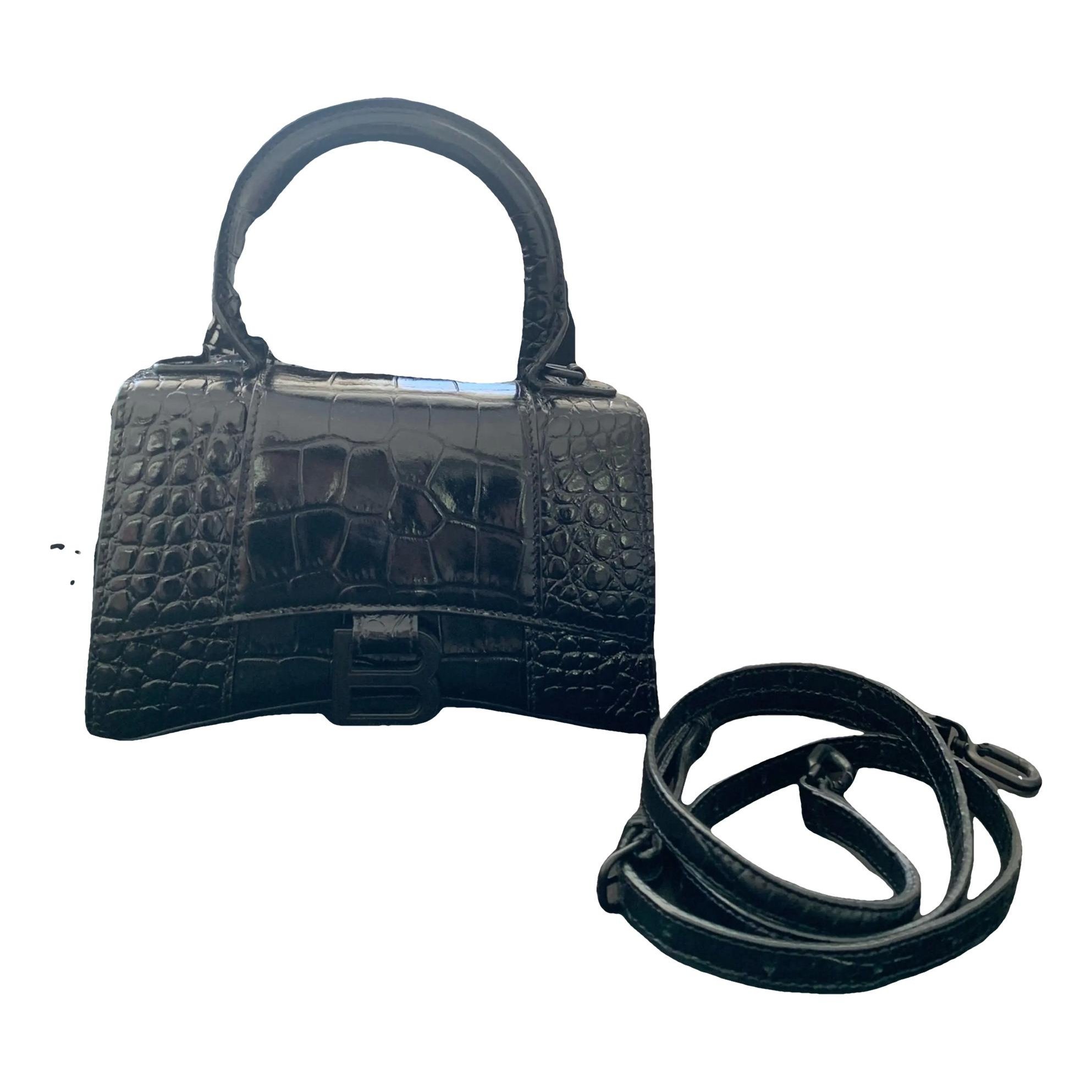 Hourglass leather handbag
