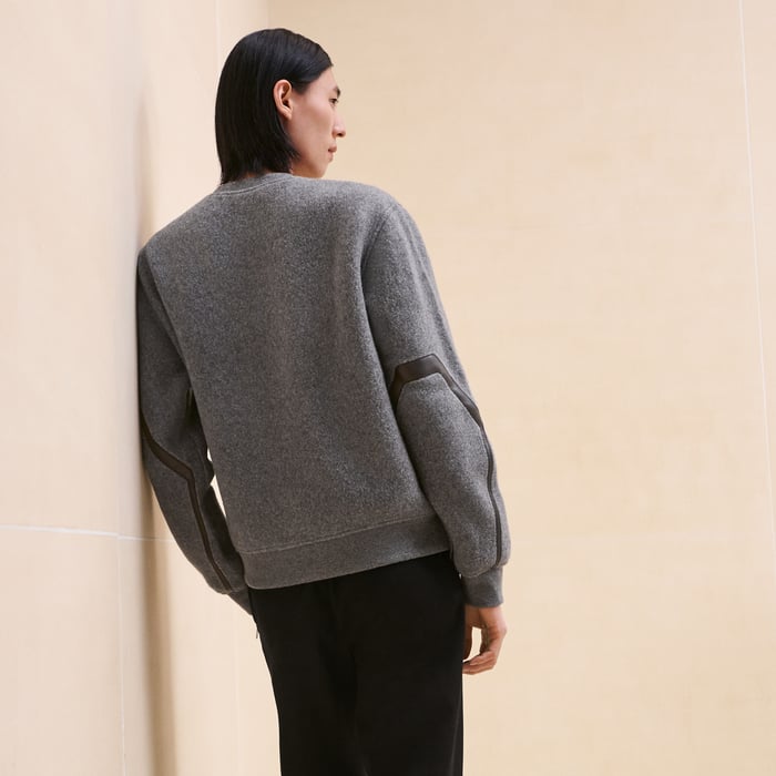 Gris Varsity Crewneck Sweater