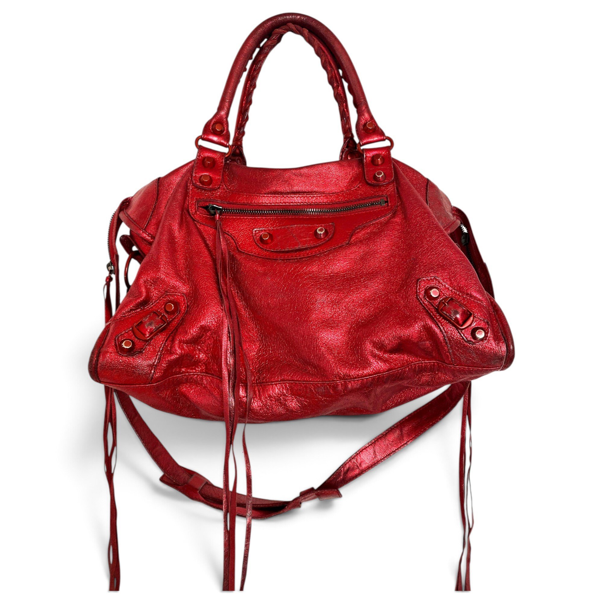 City leather handbag