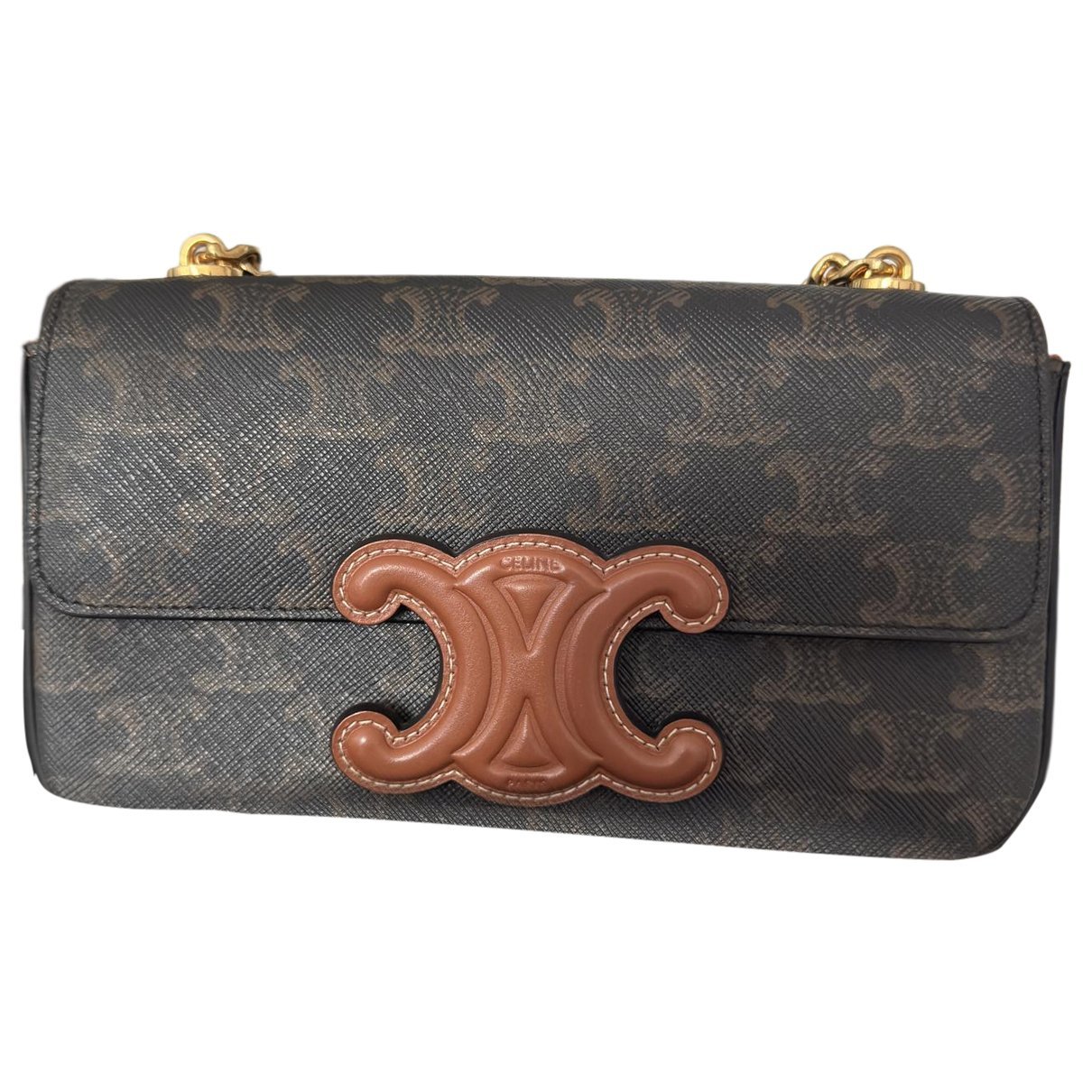 Triomphe chain leather crossbody bag