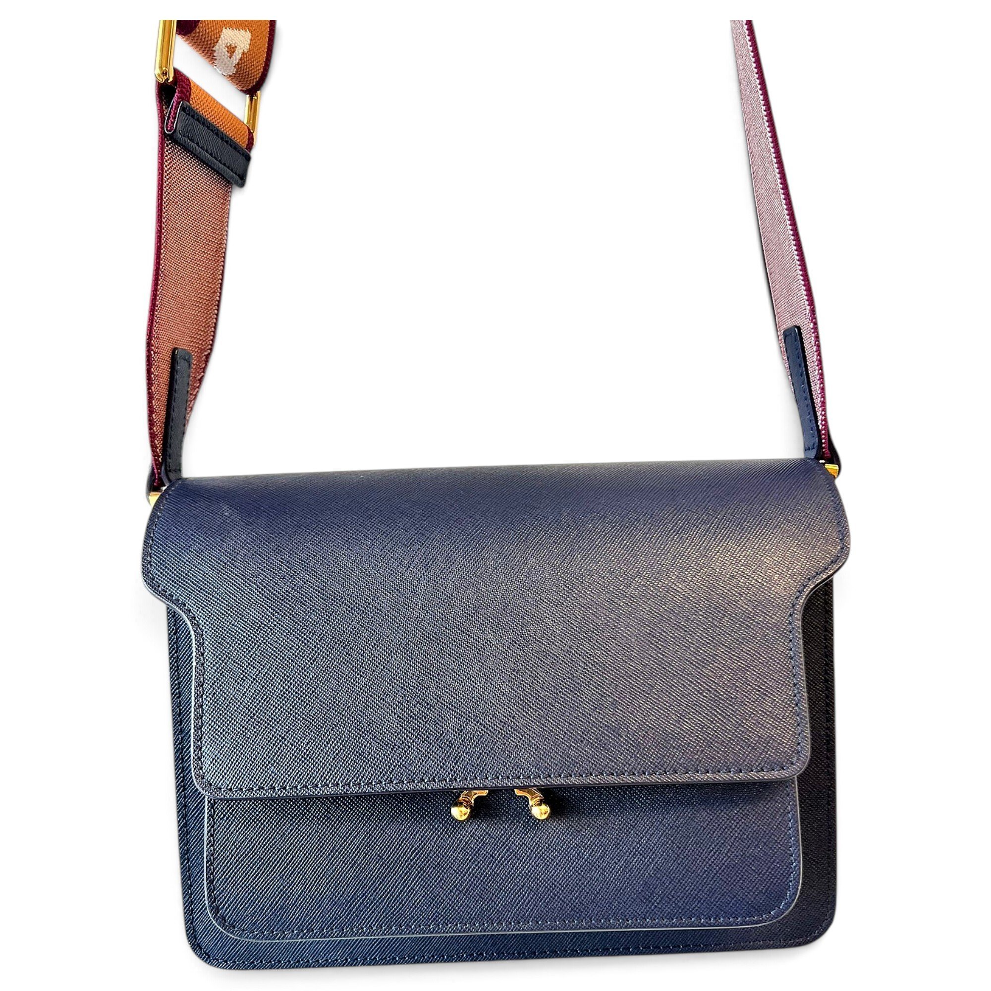 Trunk leather crossbody bag