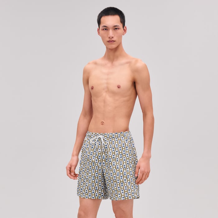 Matcha "Quadri'H" Swim Trunks