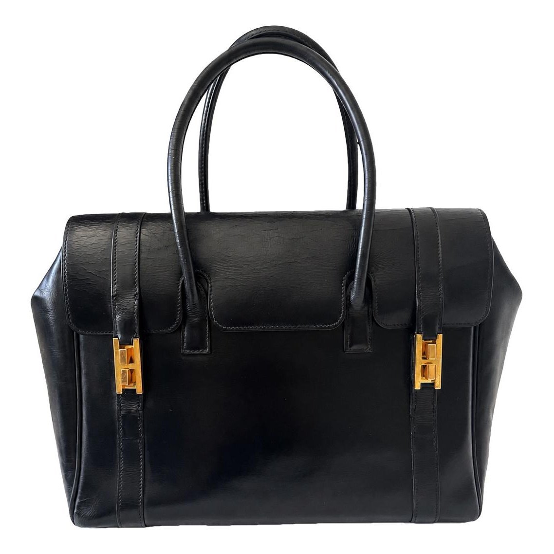 Drag leather handbag