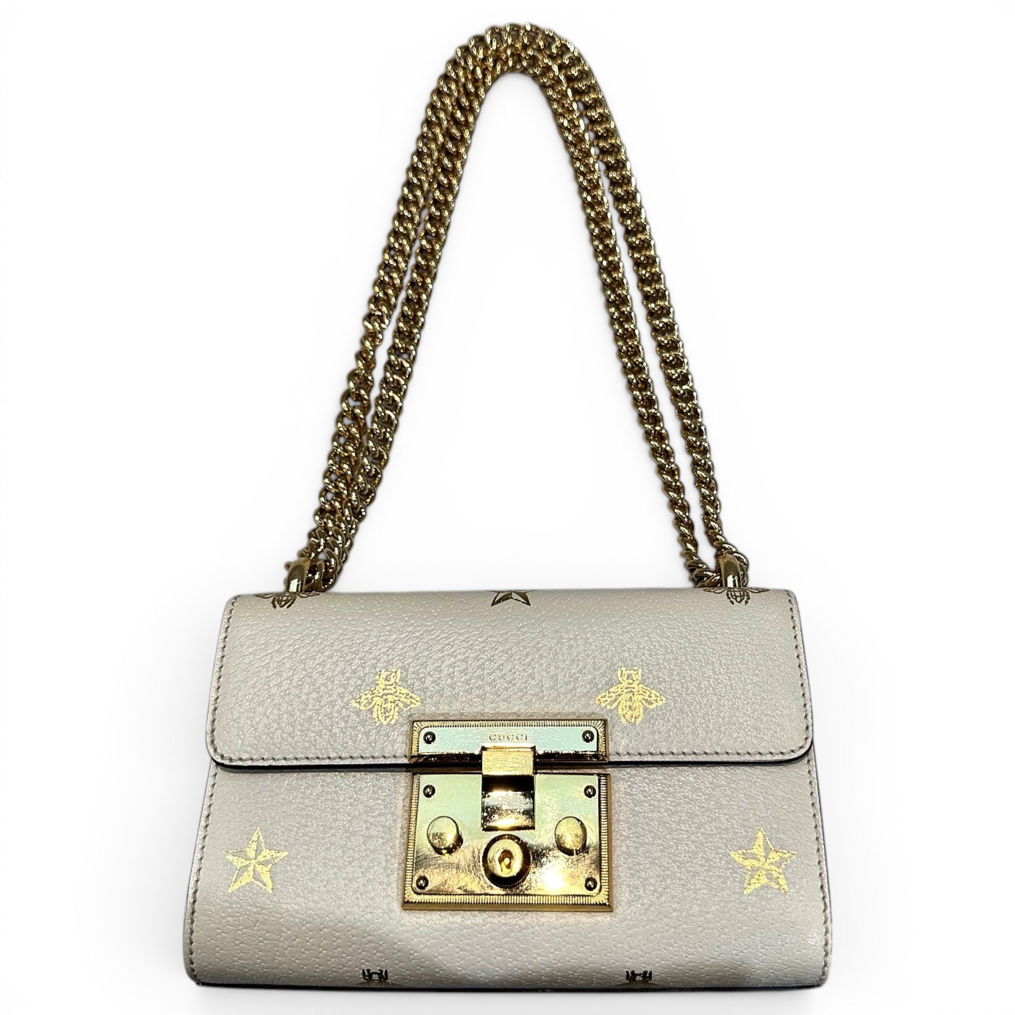 Padlock leather handbag