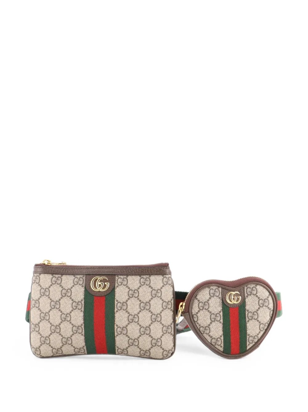 Ophidia Heart Utility Double GG Coated Canvas belt bag