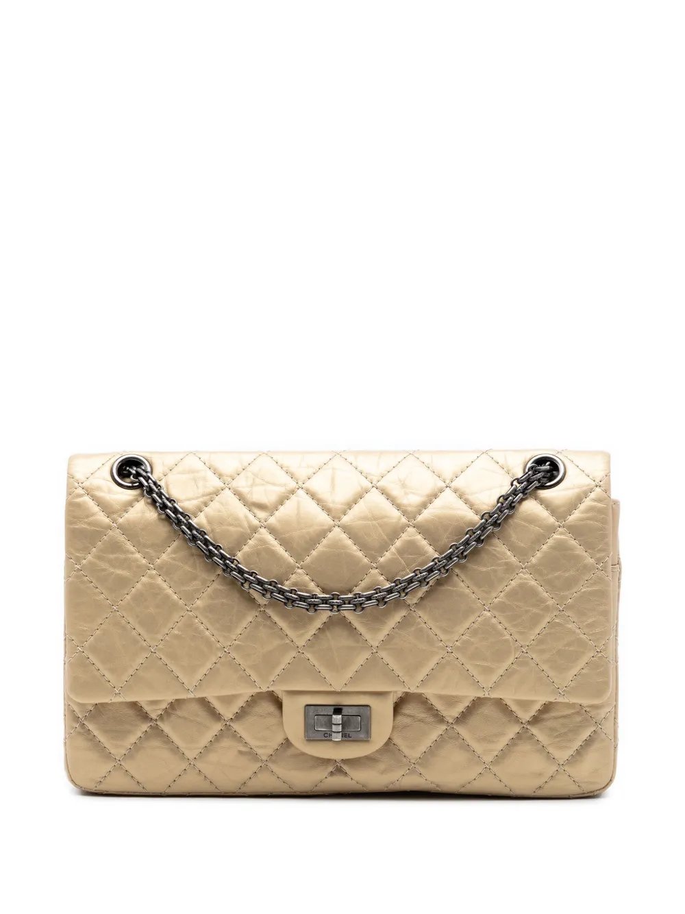 2010-2011 Quilted Metallic Aged Calfskin Reissue 2.55 Double Flap 226 shoulder bag