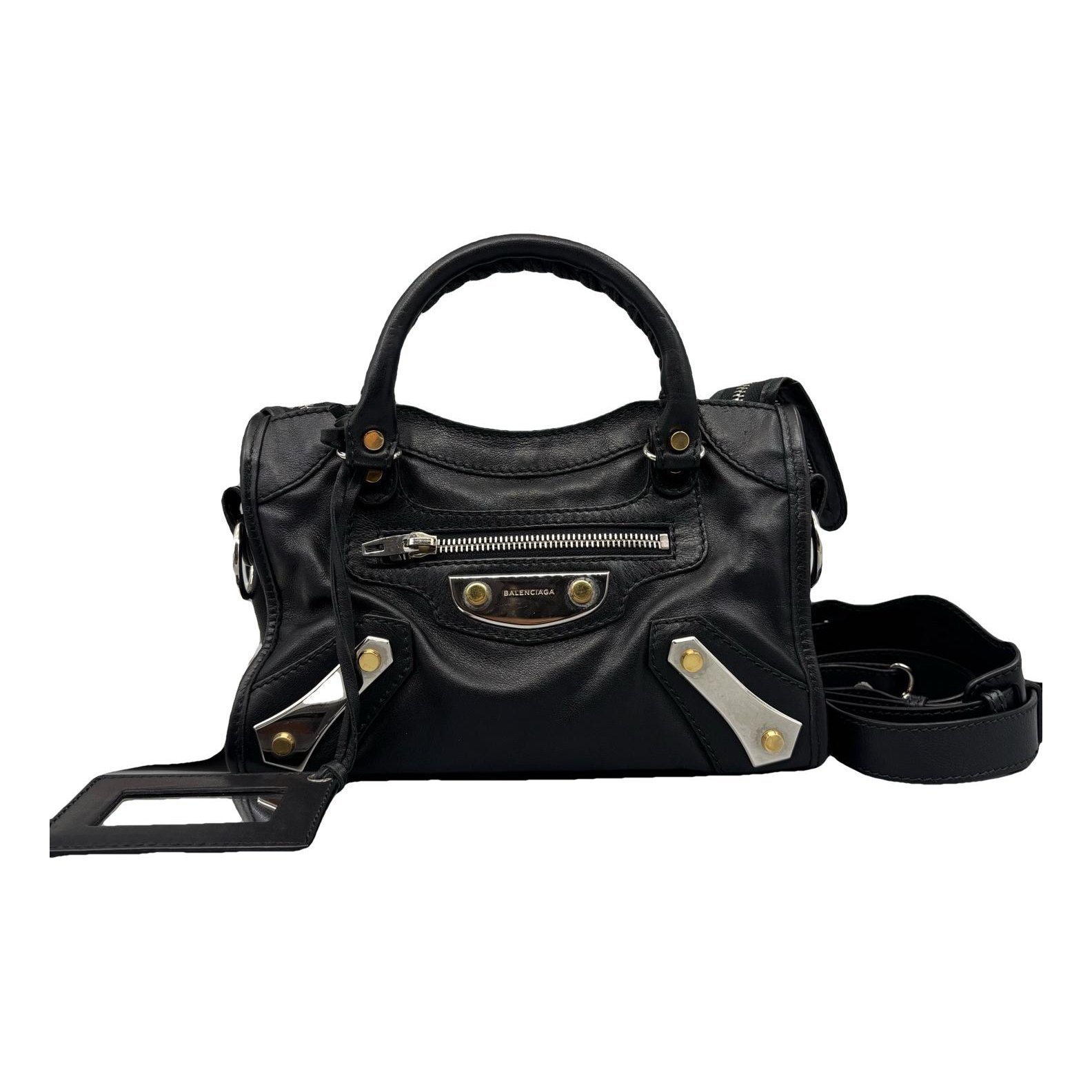 Classic Metalic leather handbag