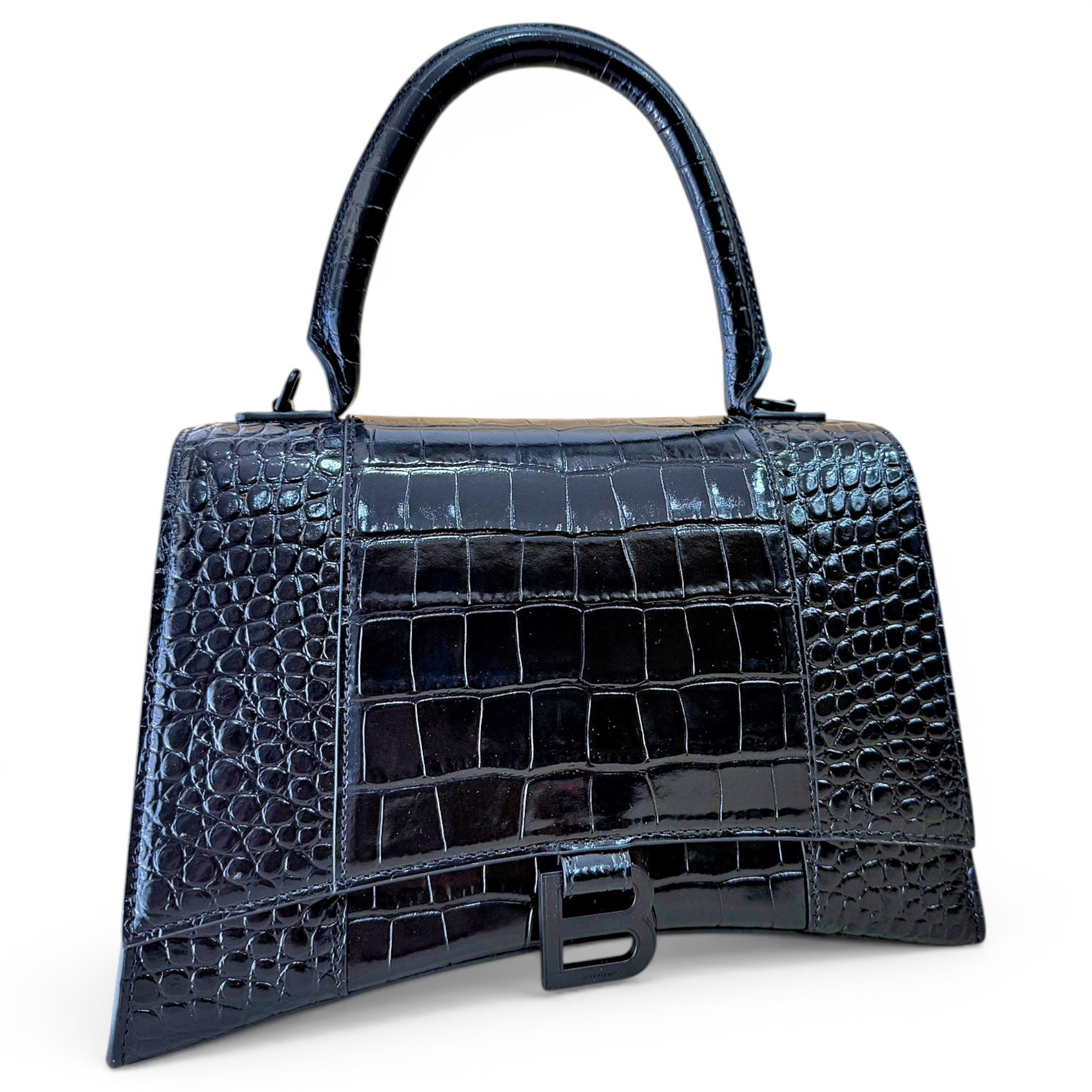 Hourglass leather tote