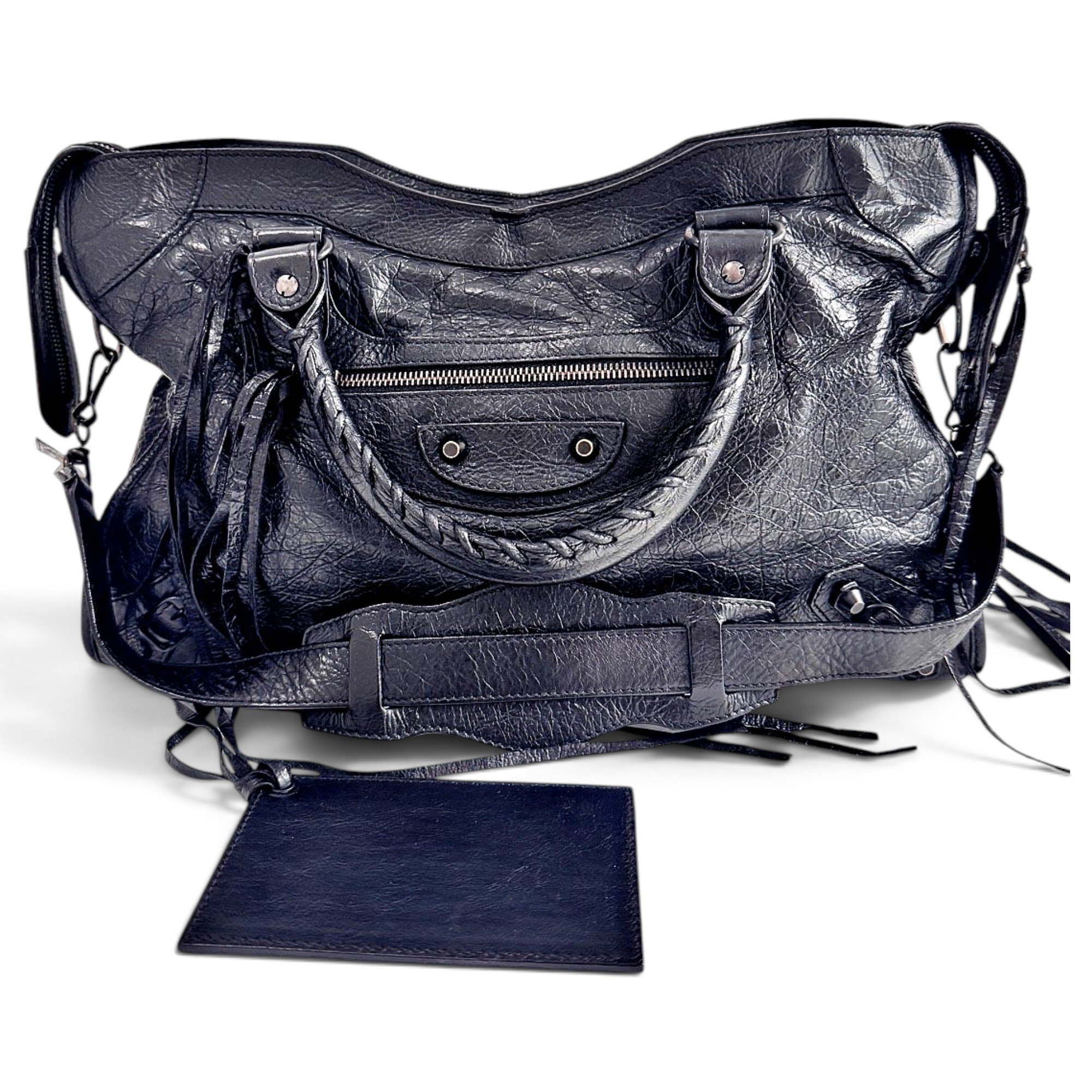 City leather handbag
