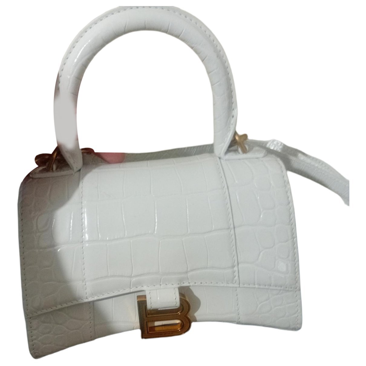 Hourglass leather handbag
