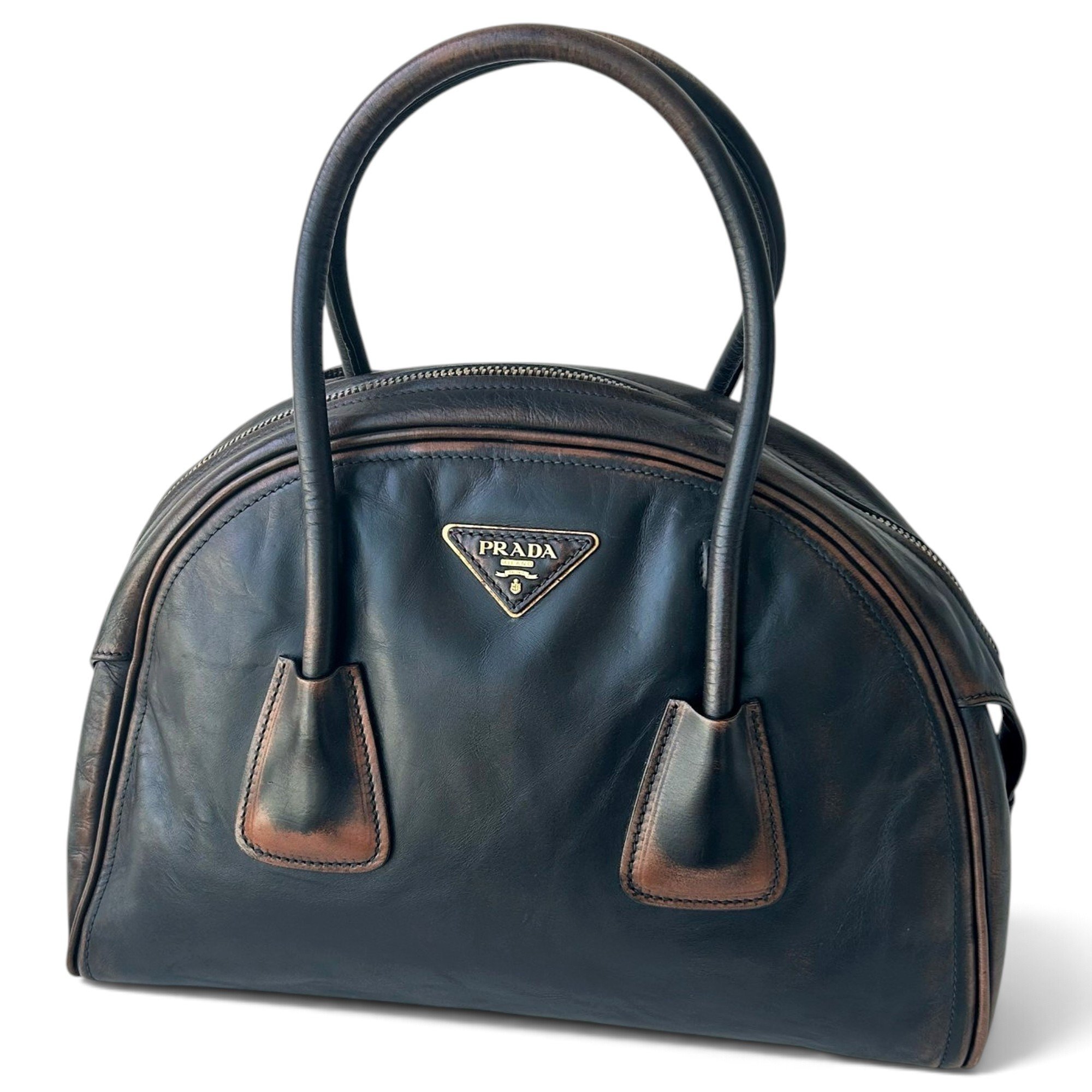 Leather bowling bag