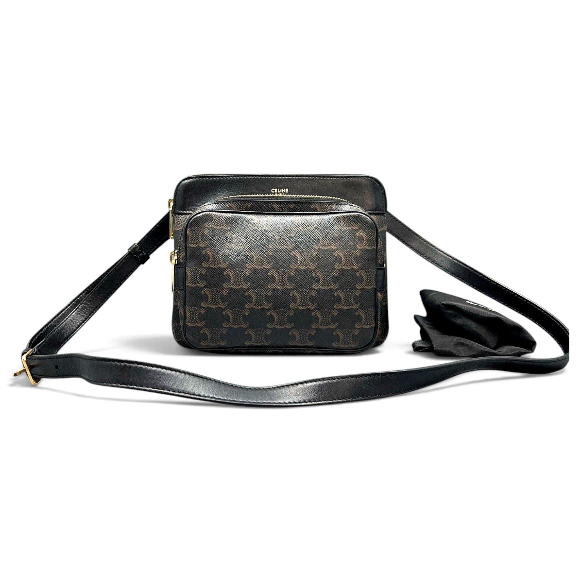 Pocket leather crossbody bag