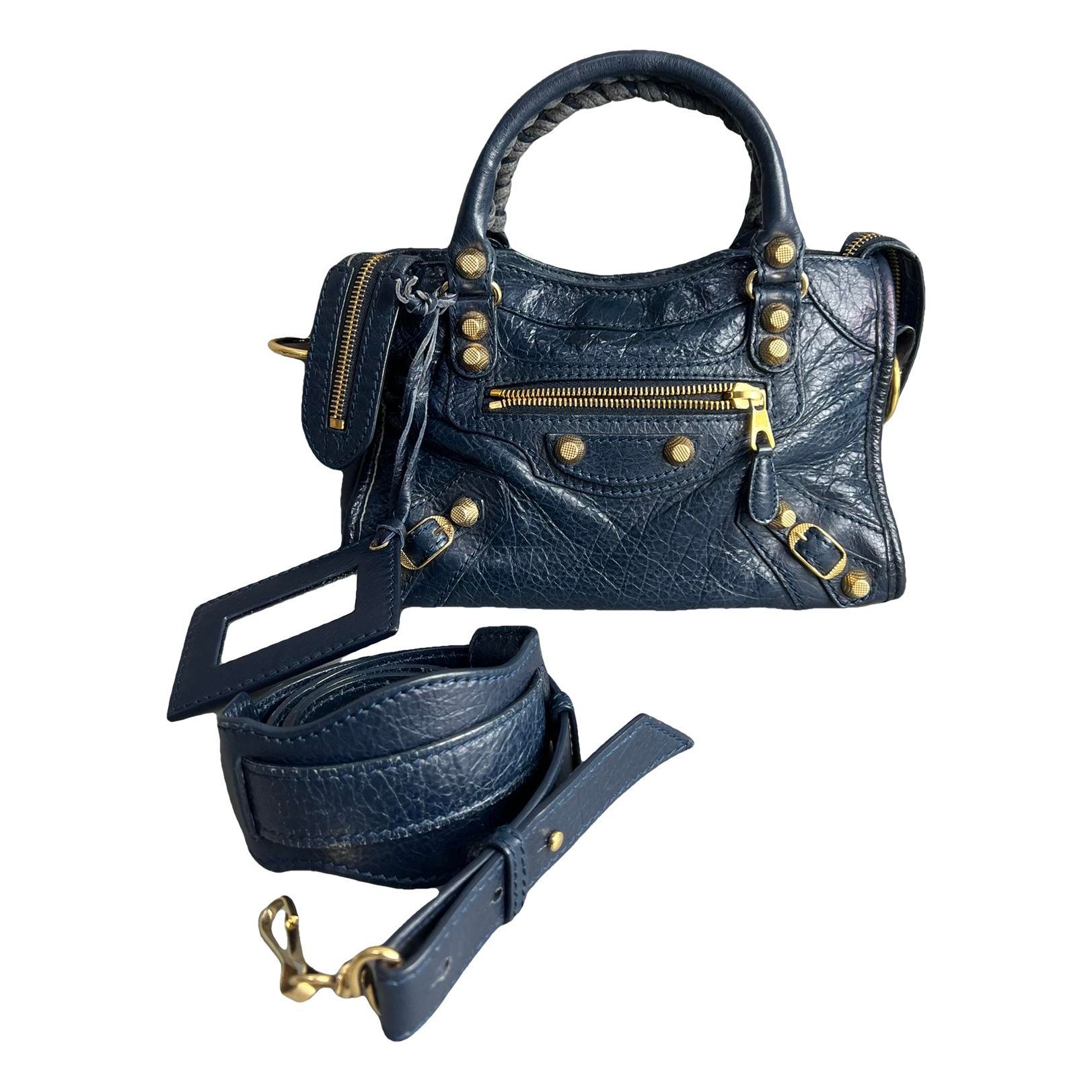 City leather handbag