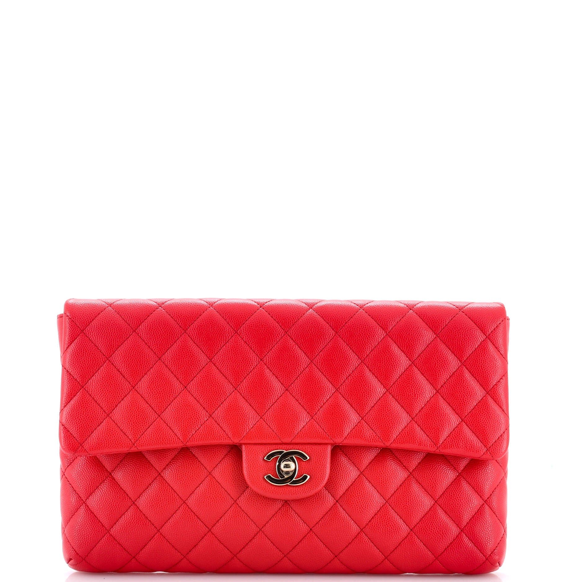 Chanel Classic Flap Clutch Quilted Caviar