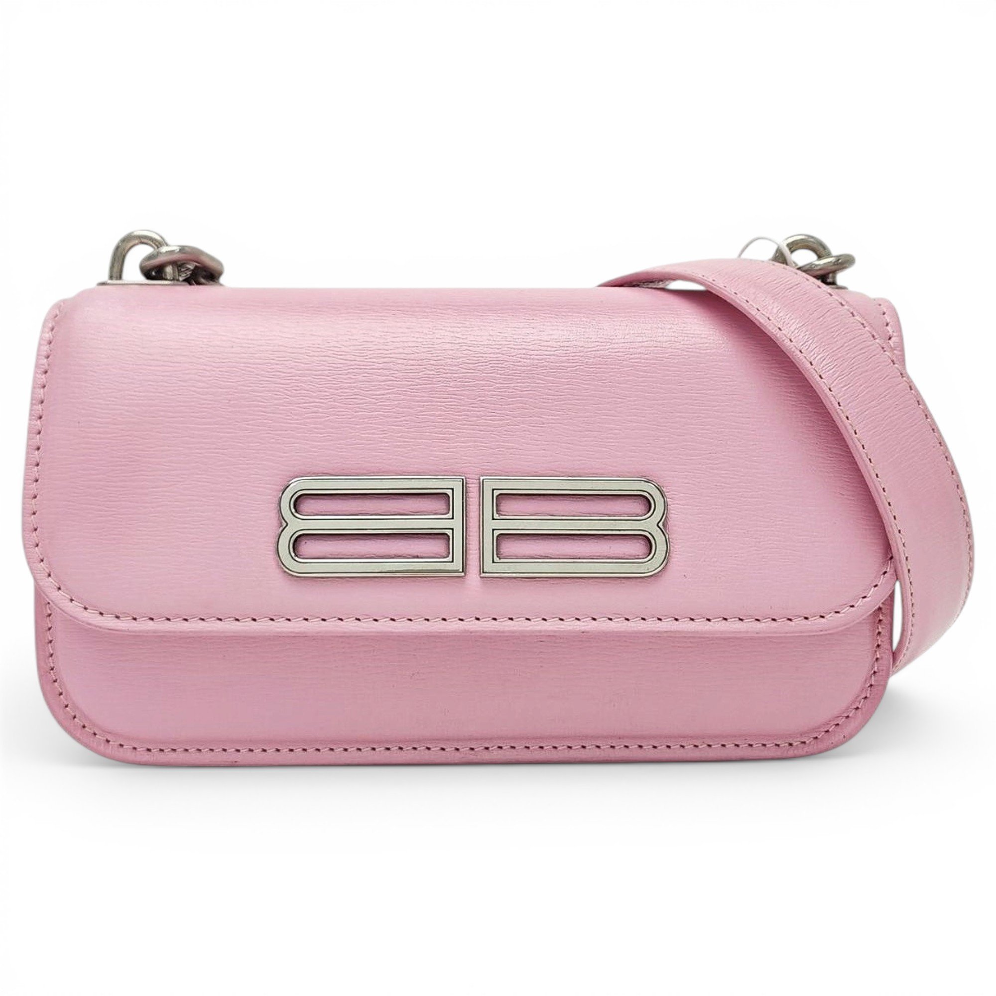 BB chain leather handbag