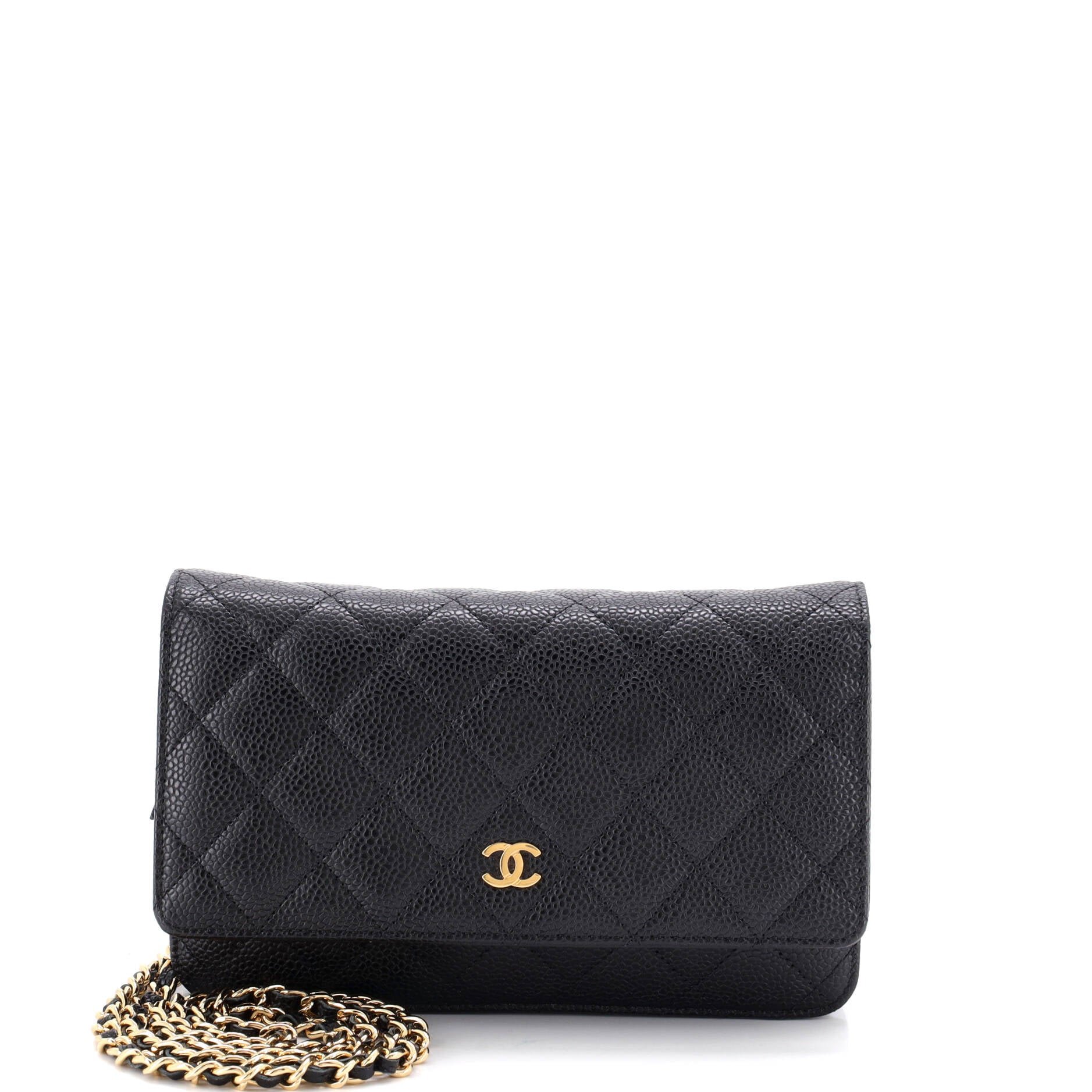 Wallet on Chain Quilted Caviar