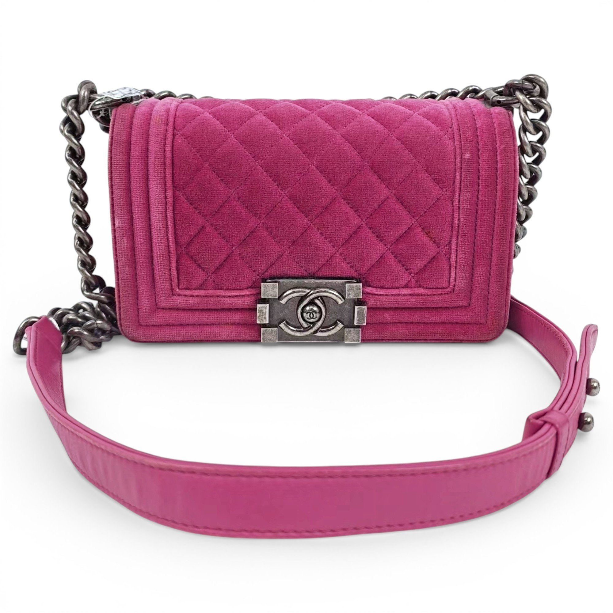 Boy velvet handbag