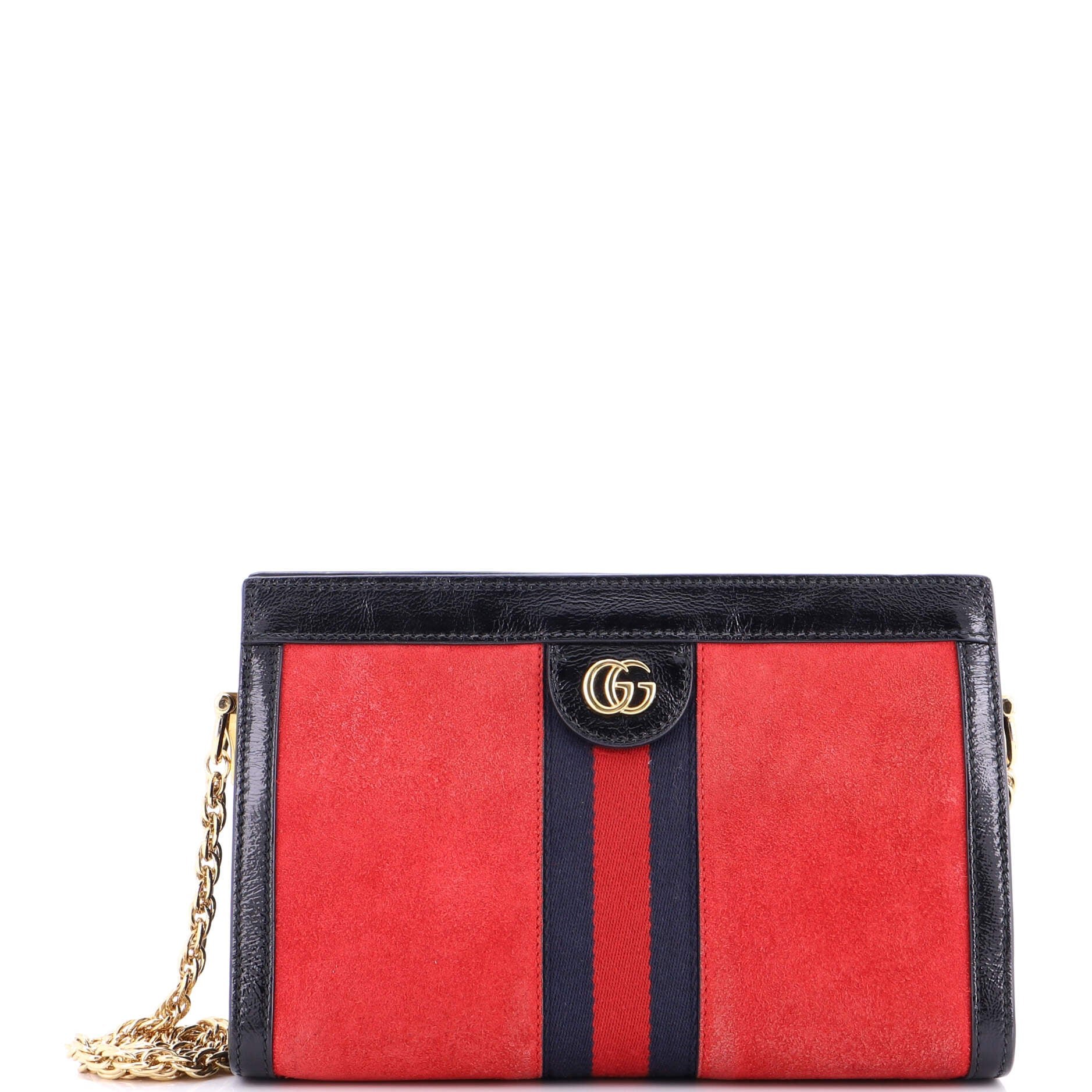 Gucci Ophidia Chain Shoulder Bag Suede Small