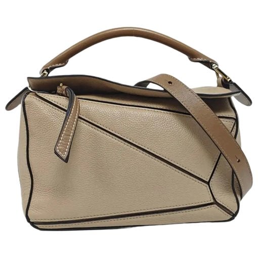 Puzzle leather handbag