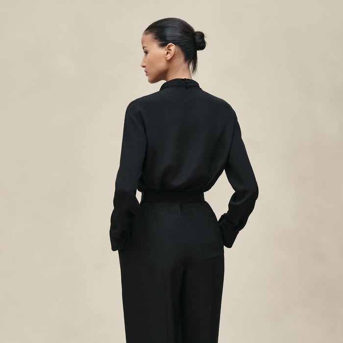 Noir Ascot Collar Shirt