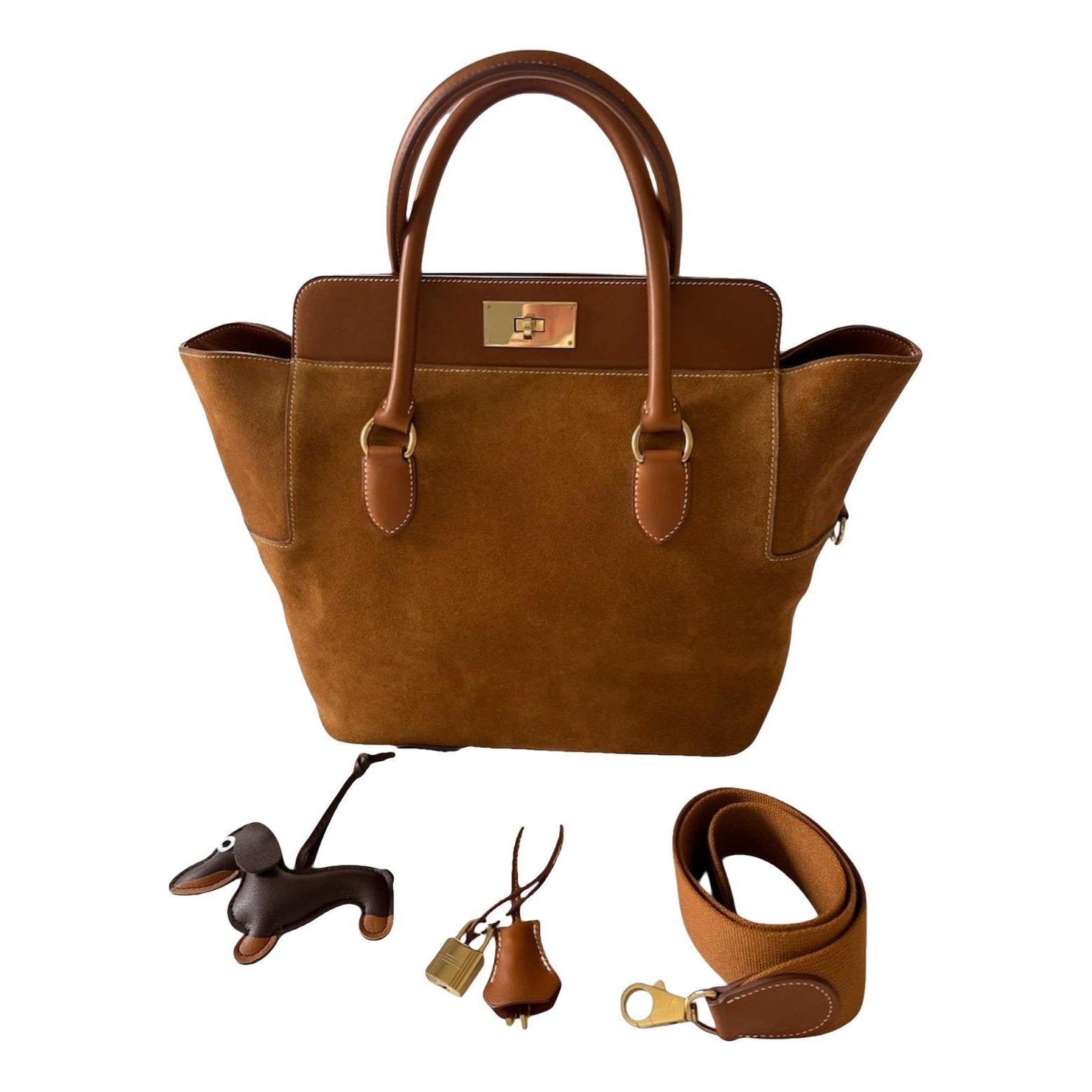 Hermes Toolbox 26 Handbag Gold Barenia Leather