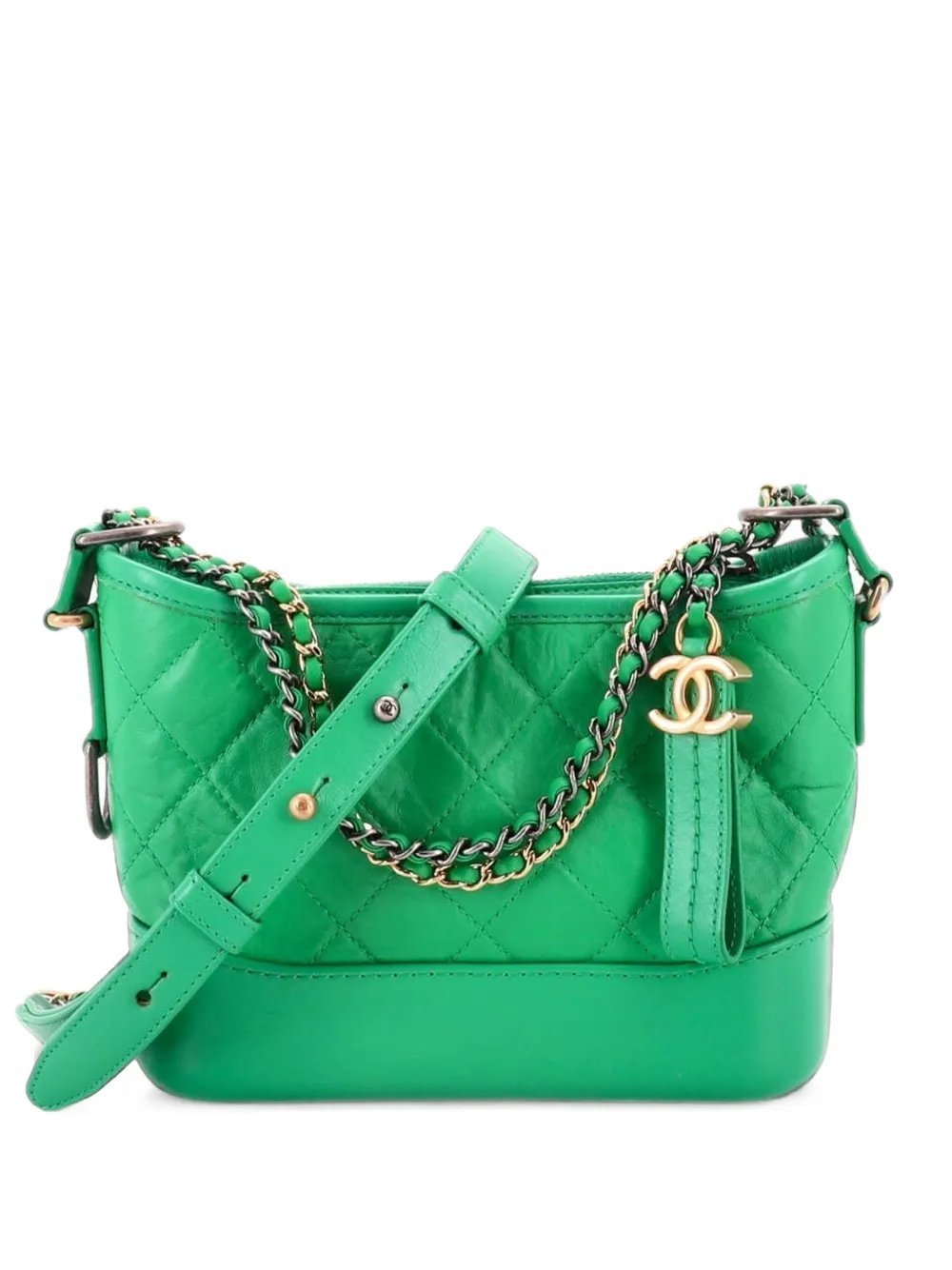 Gabrielle Quilted Aged Calfskin Small hobo bag