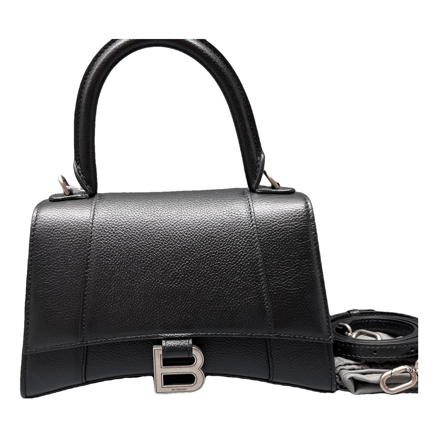 Hourglass leather handbag