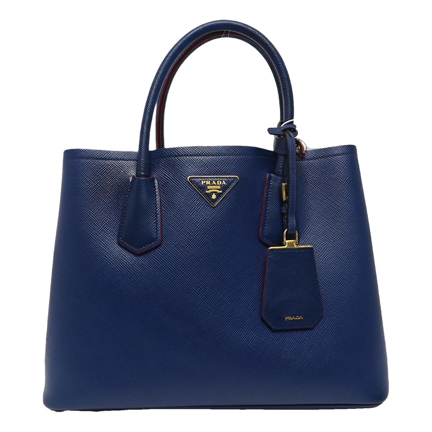 Double leather handbag