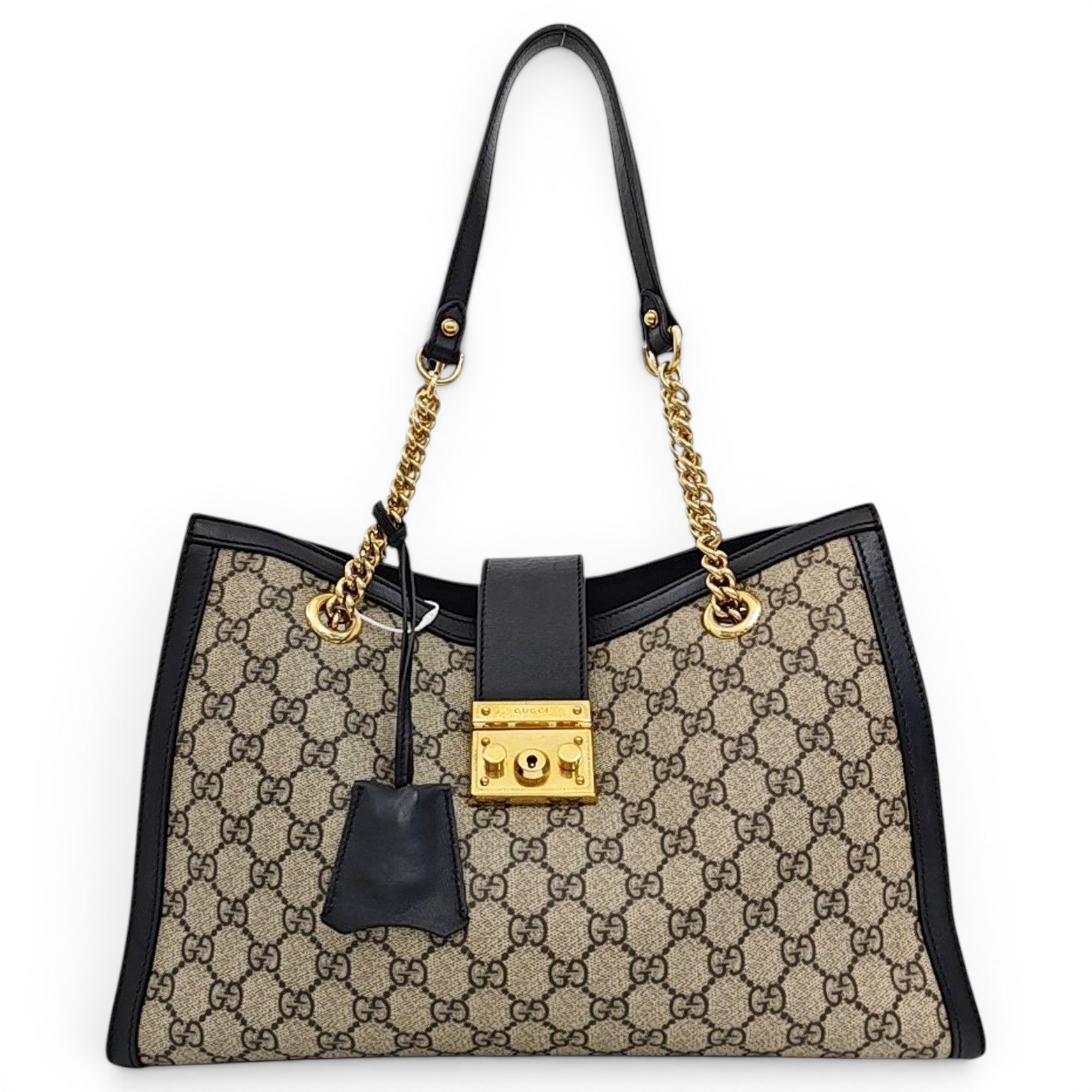 Padlock leather handbag