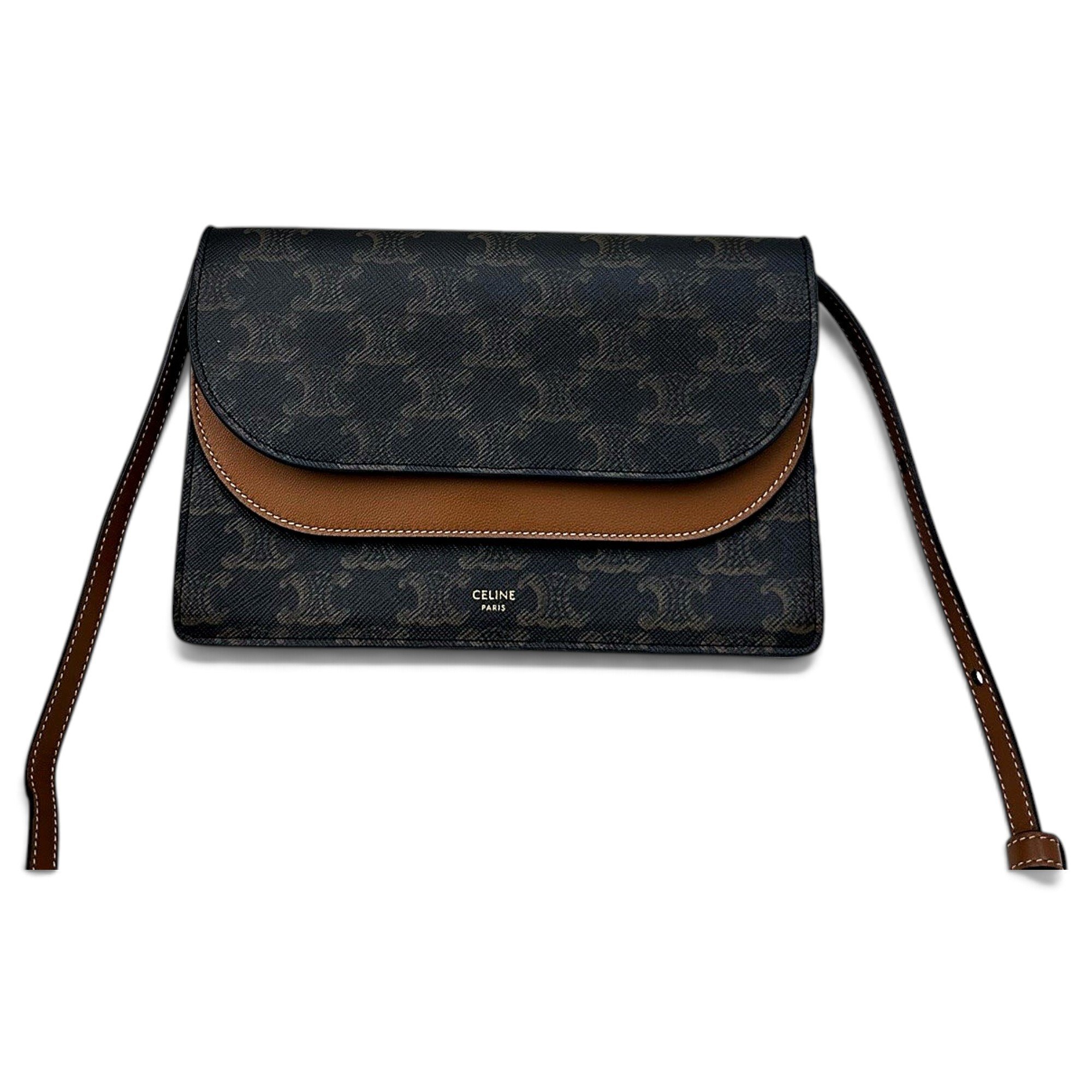 Pocket leather crossbody bag
