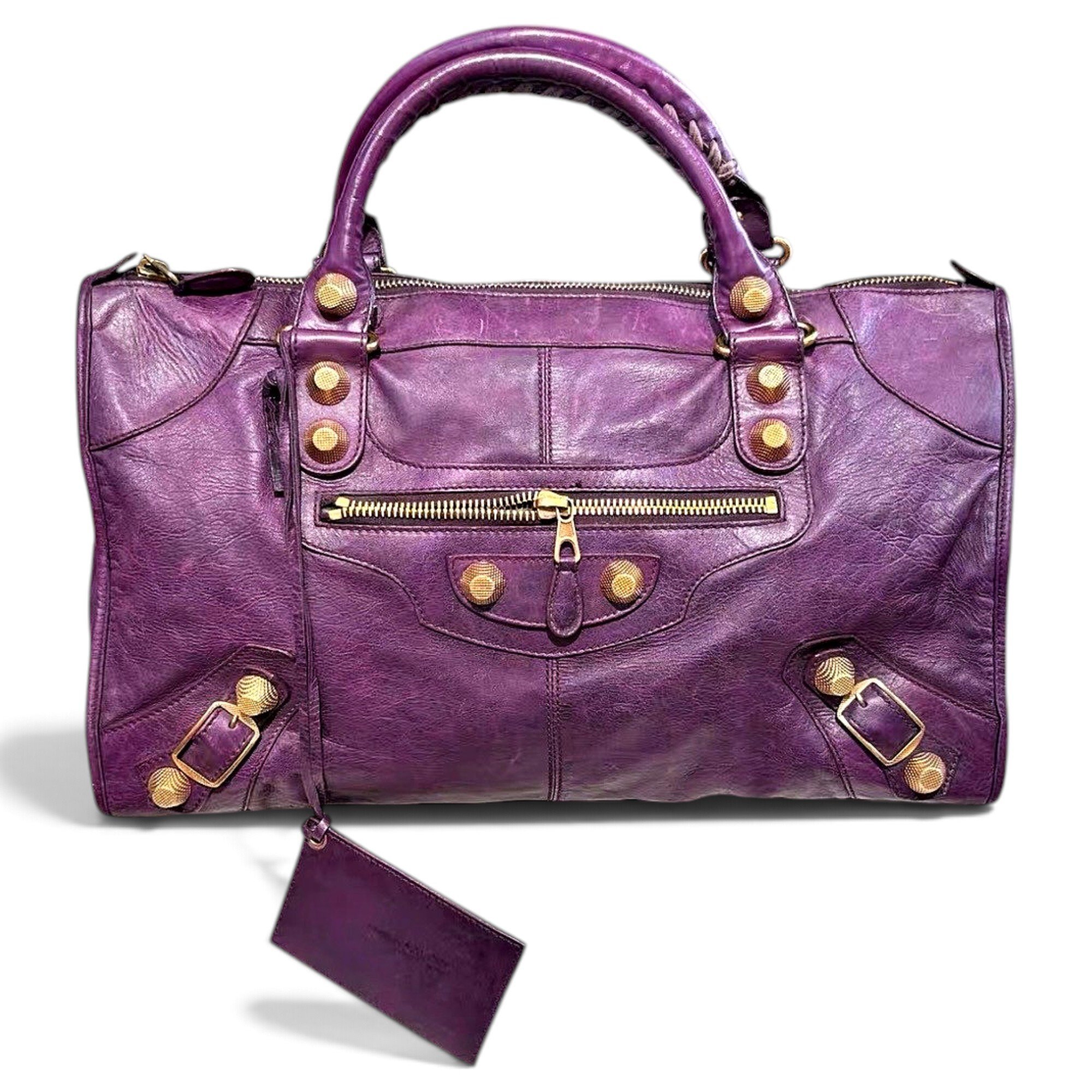 City leather handbag