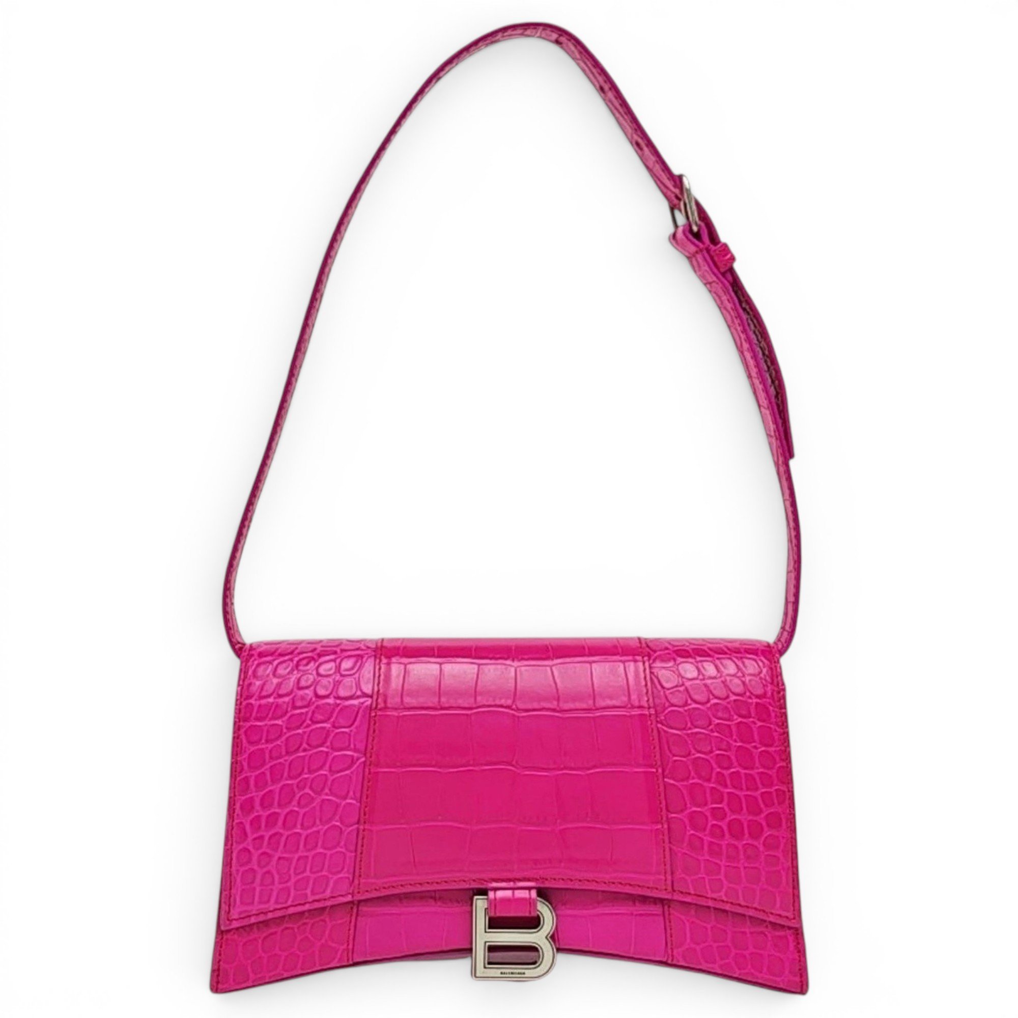 Hourglass leather handbag