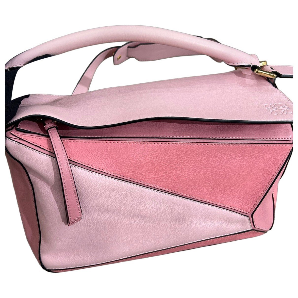 Puzzle leather handbag