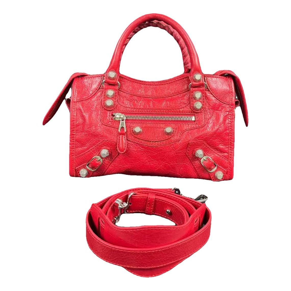 City leather handbag