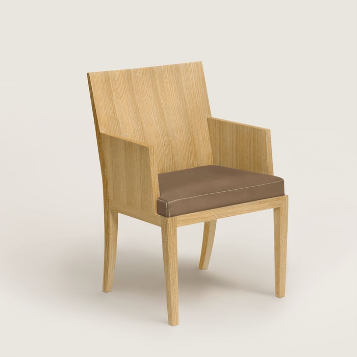 Étoupe Reeditions J.-m. Frank Par Hermès Padded Chair With Armrests