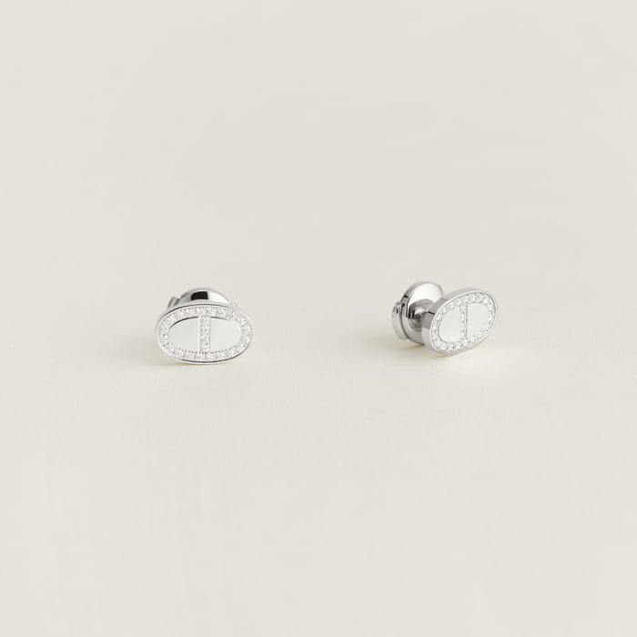 Sans Coloris Chaine d'Ancre Contour Stud Earrings